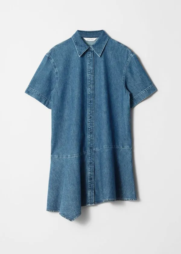 Women Dresses and Other Stories Asymmetrical TShirt Denim Dress Blue