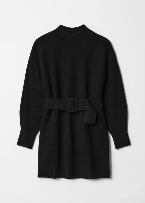 Women Dresses and Other Stories Belted Mini Knit Dress Black