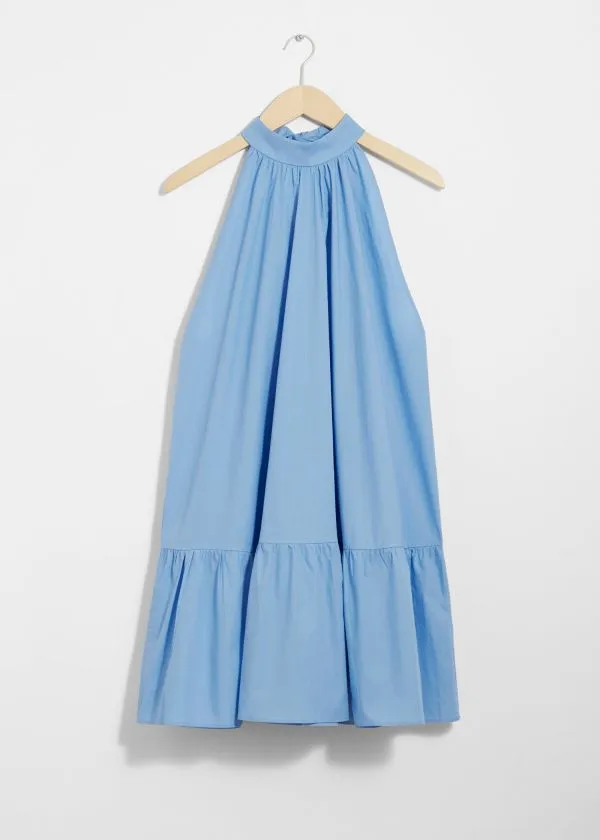 Women Dresses and Other Stories BowDetailed Mini Dress Light Blue