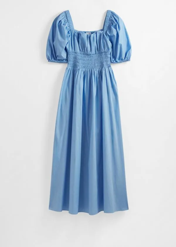 Women Dresses and Other Stories PuffSleeve Midi Dress Light Blue
