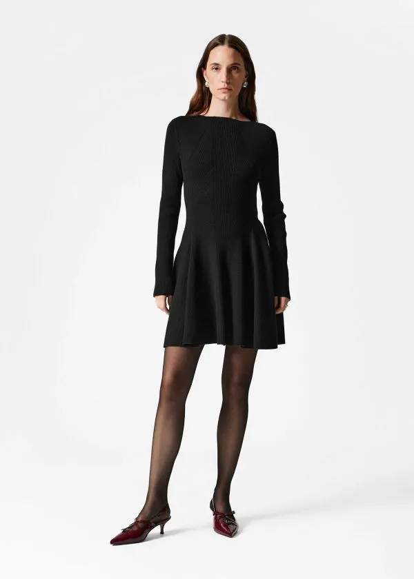 Women Dresses and Other Stories Rib Knit Mini Dress Black