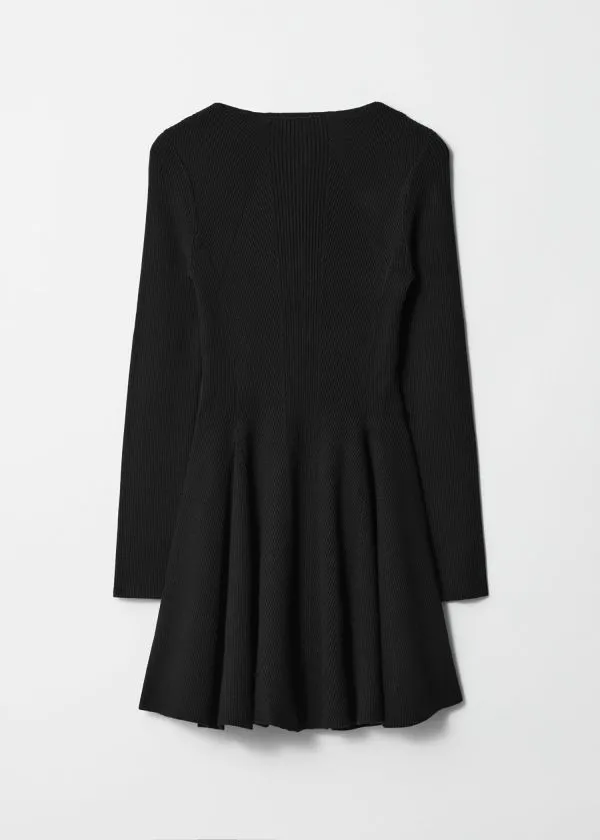 Women Dresses and Other Stories Rib Knit Mini Dress Black