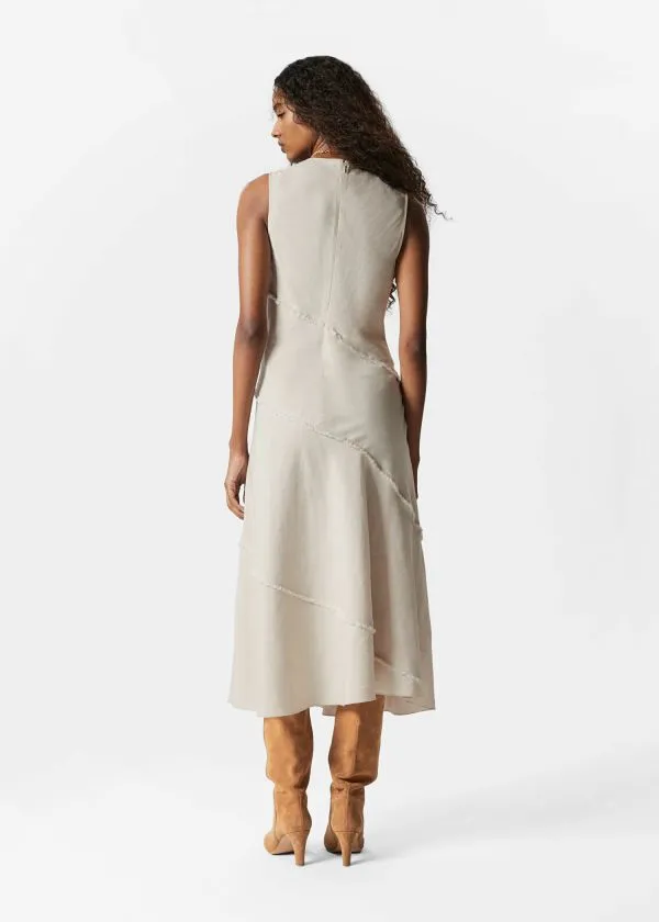 Women Dresses and Other Stories Sleeveless ALine Midi Dress Beige