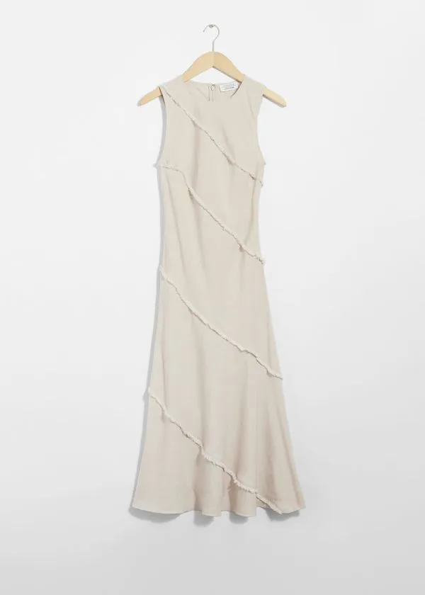 Women Dresses and Other Stories Sleeveless ALine Midi Dress Beige