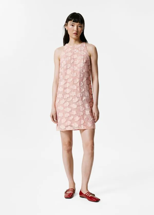 Women Dresses and Other Stories Sleeveless Jacquard Mini Dress Pink