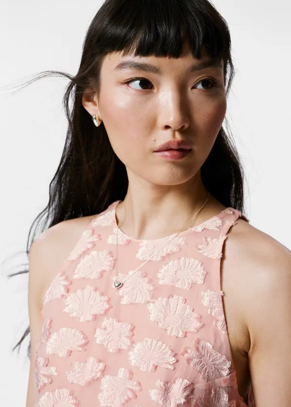 Women Dresses and Other Stories Sleeveless Jacquard Mini Dress Pink