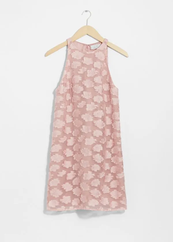 Women Dresses and Other Stories Sleeveless Jacquard Mini Dress Pink