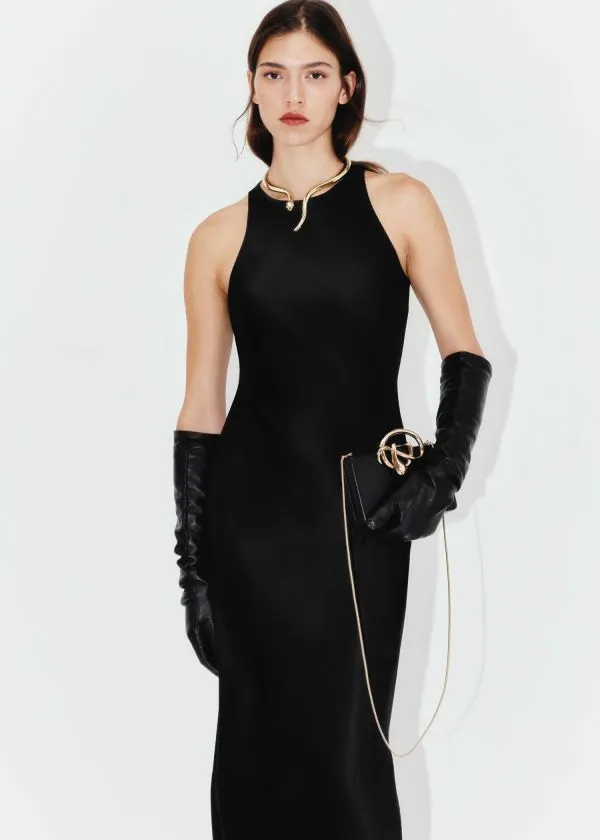 Women Dresses and Other Stories Sleeveless Satin Midi Dress Black