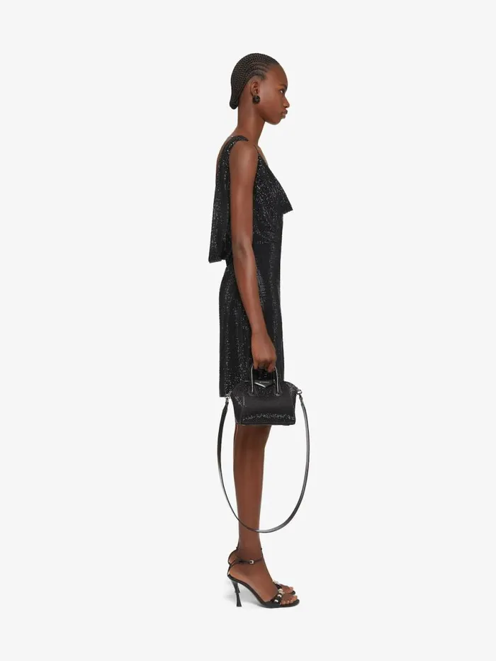 Women Dresses Givenchy Draped Dress In Silk With 4G Rhinestones Black