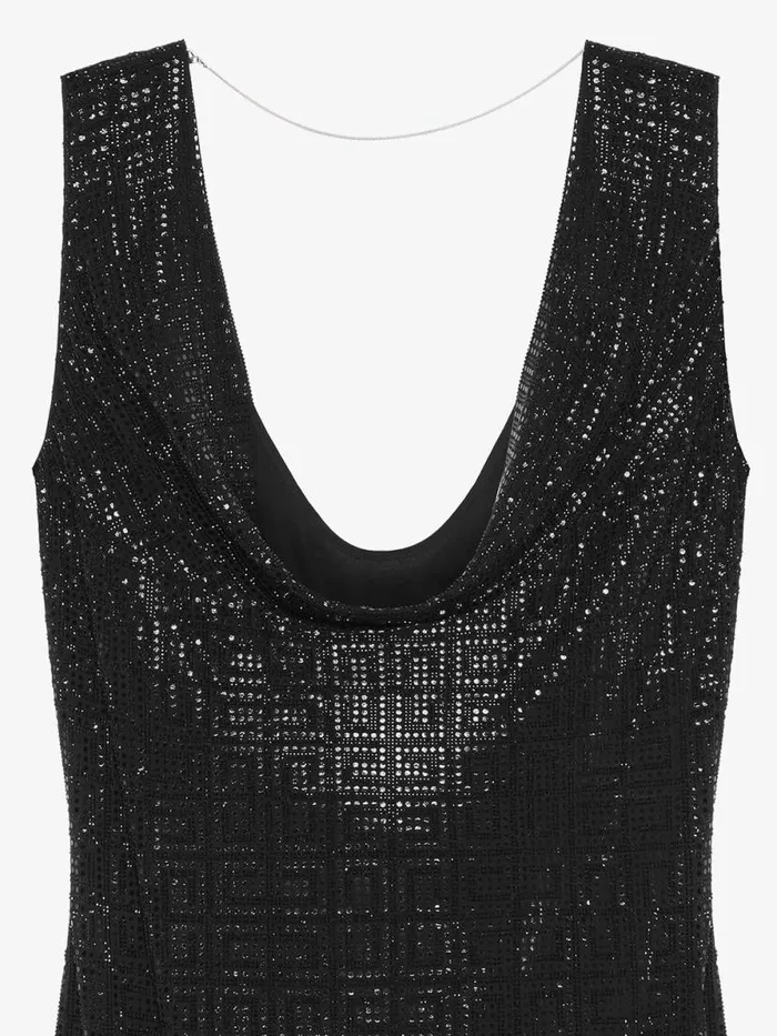 Women Dresses Givenchy Draped Dress In Silk With 4G Rhinestones Black