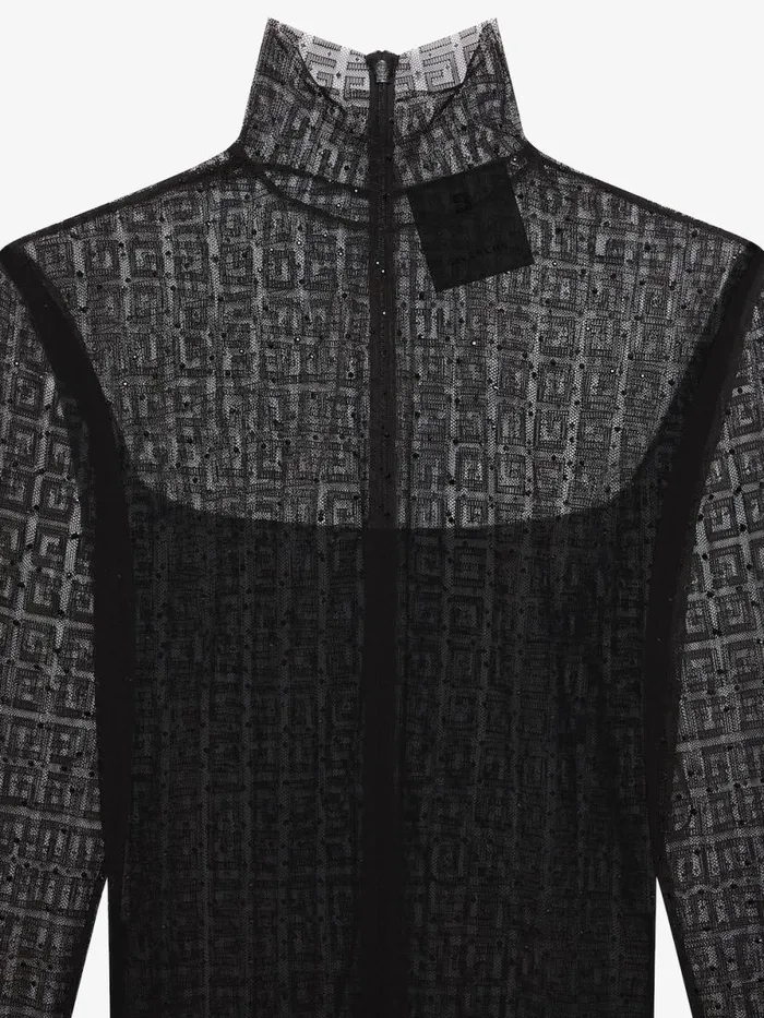 Women Dresses Givenchy Dress In 4G Lace With Rhinestones Black