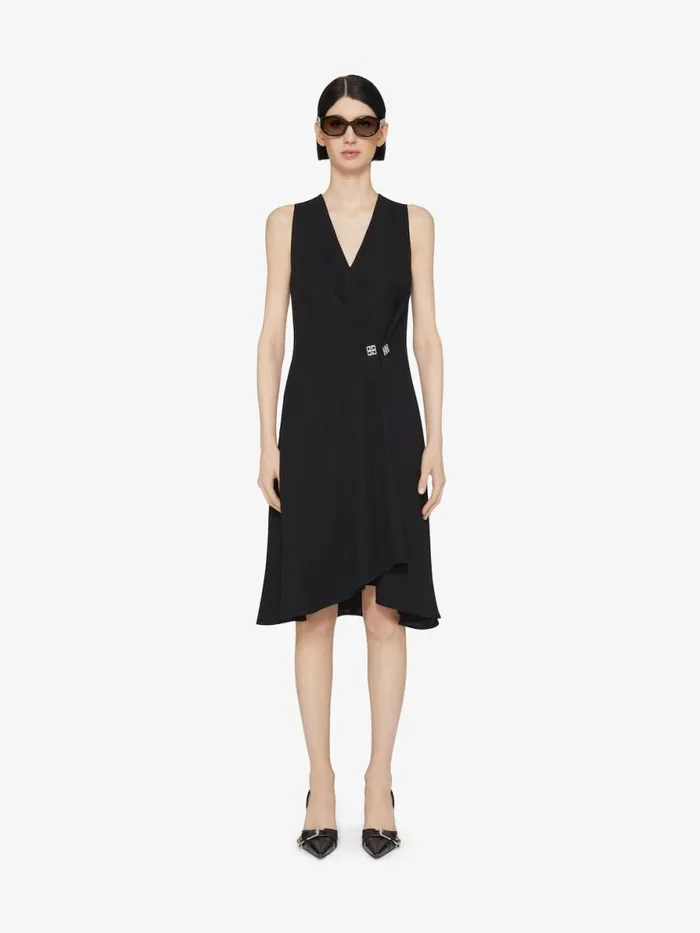 Women Dresses Givenchy Dress In Crepe Satin With 4G Liquid Detail Black