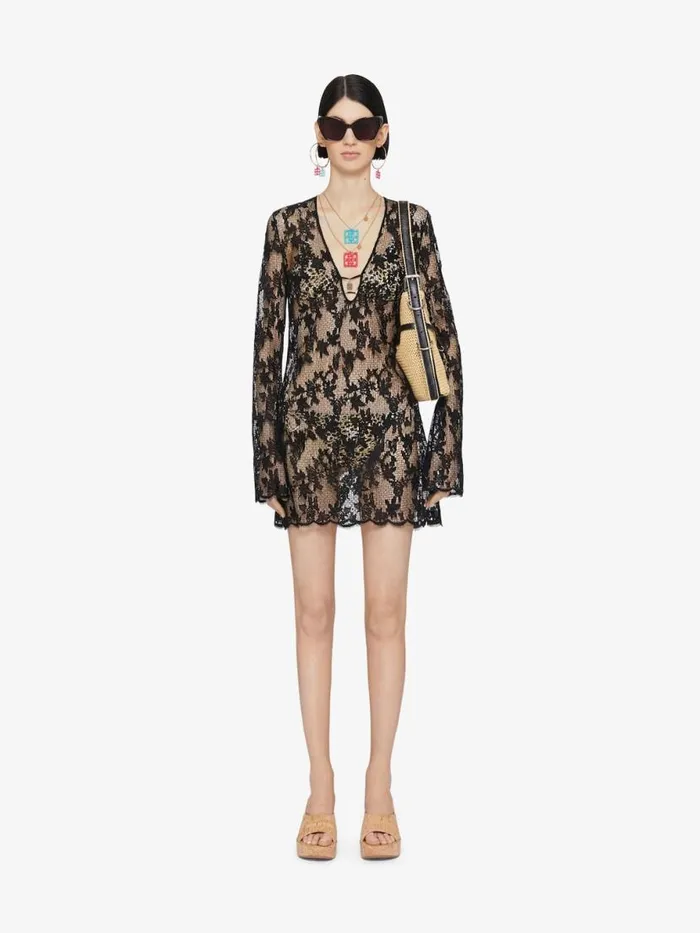 Women Dresses Givenchy Dress In Lace With 4G Detail Black