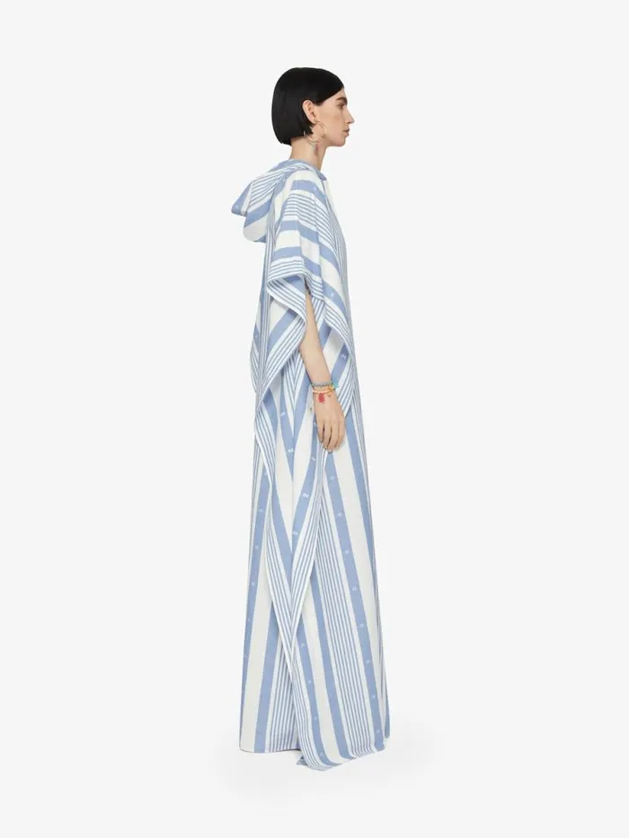 Women Dresses Givenchy Kaftan In Cotton And Linen With 4G Stripes Blueoff White