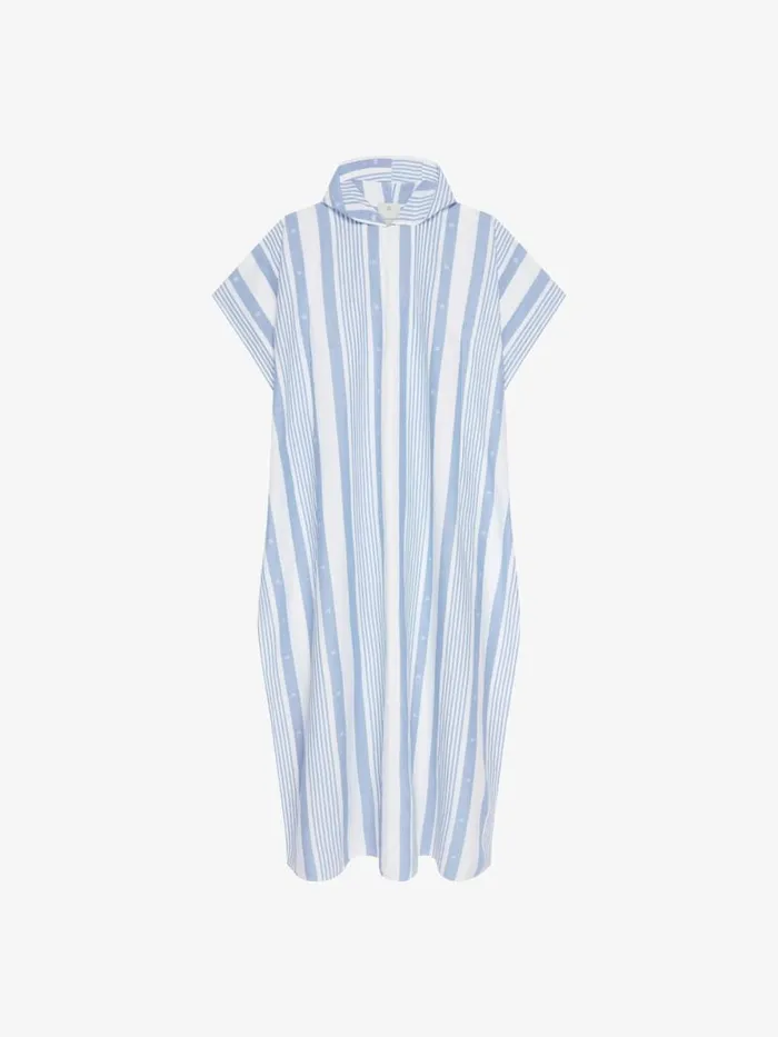 Women Dresses Givenchy Kaftan In Cotton And Linen With 4G Stripes Blueoff White