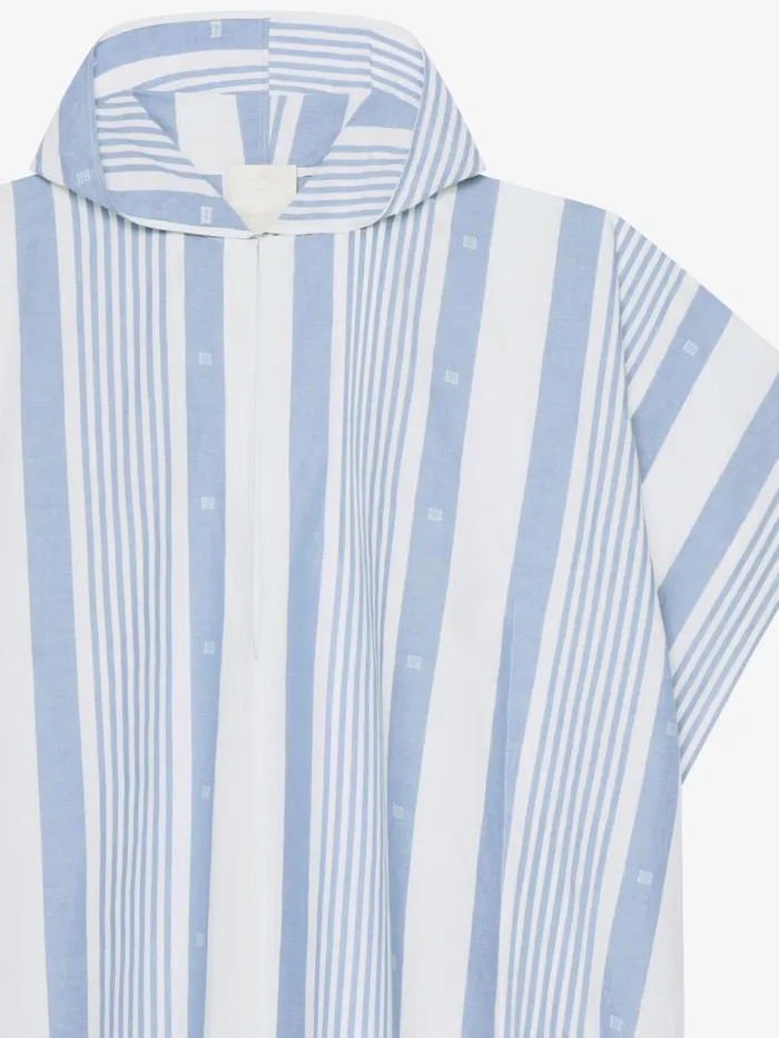 Women Dresses Givenchy Kaftan In Cotton And Linen With 4G Stripes Blueoff White