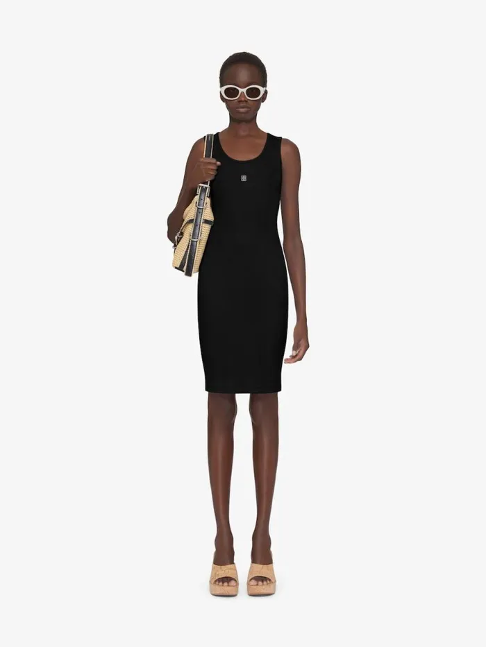 Women Dresses Givenchy Tank Dress In Cotton With 4G Detail Black