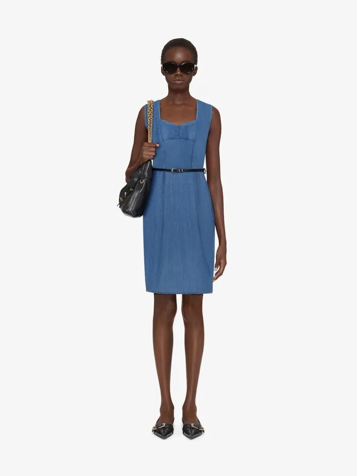 Women Dresses Givenchy Voyou Dress In Denim Deep Blue