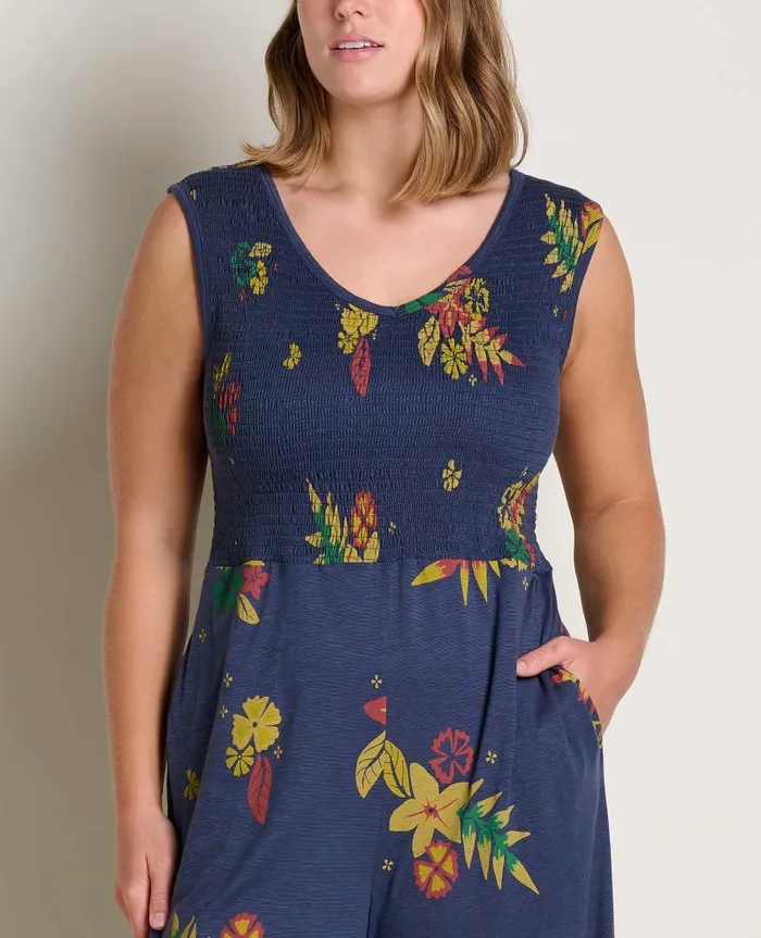 Women Dresses Toad and Co Gemina Sleeveless Jumpsuit True Navy Lg Floral Print