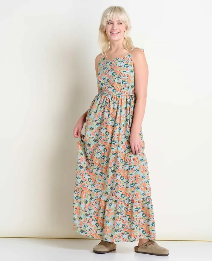 Women Dresses Toad and Co Sunkissed Tiered Sleeveless Dress Papaya Geranium Print