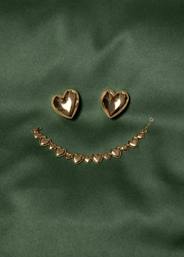 Women Earrings and Other Stories Heart ClipOn Earrings Gold