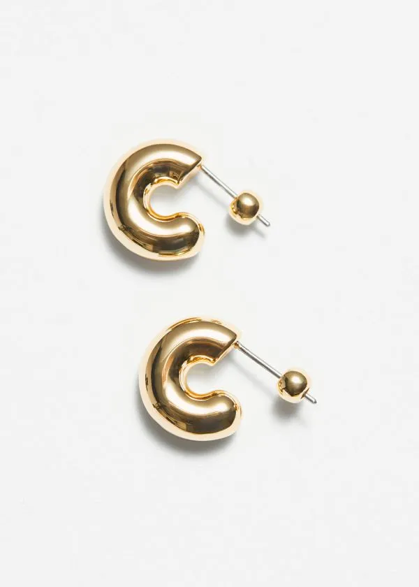 Women Earrings and Other Stories Small Chunky Hoops Gold