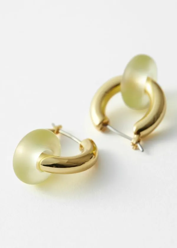 Women Earrings and Other Stories Vibrant Stone Hoop Earrings Goldandlime