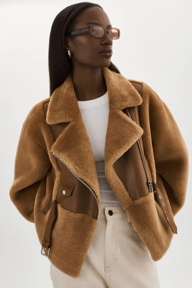Women ELODY Faux Fur Jacket Mochabrown LAMARQUE Faux Fur