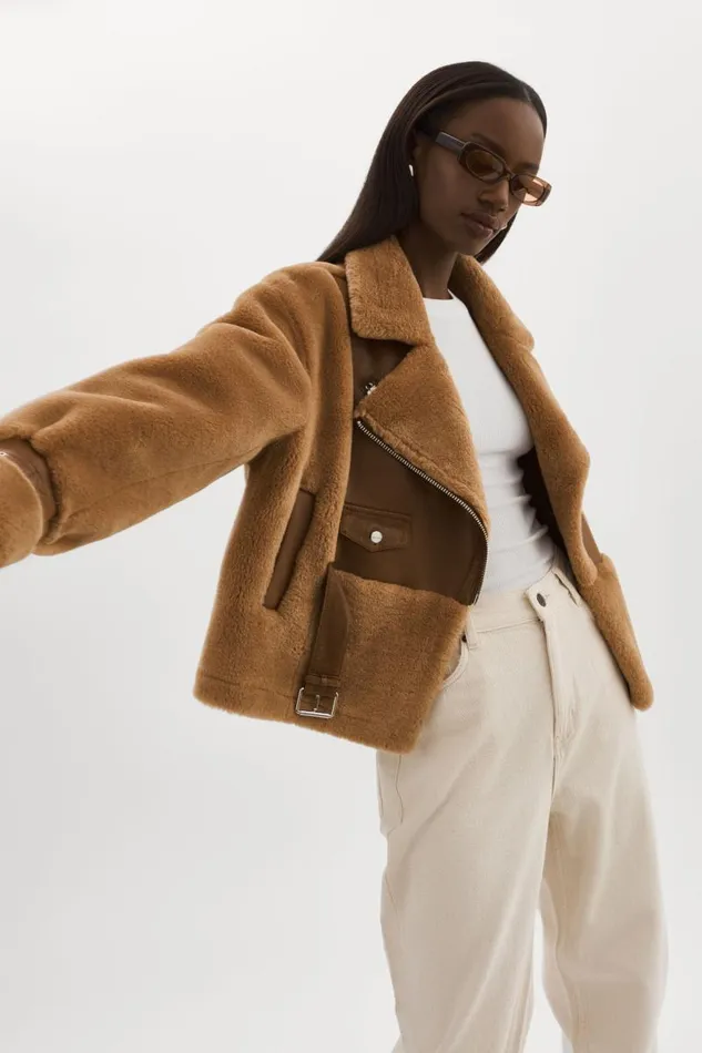 Women ELODY Faux Fur Jacket Mochabrown LAMARQUE Faux Fur Women ELODY Faux Fur Jacket Mochabrown LAMARQUE Faux Fur