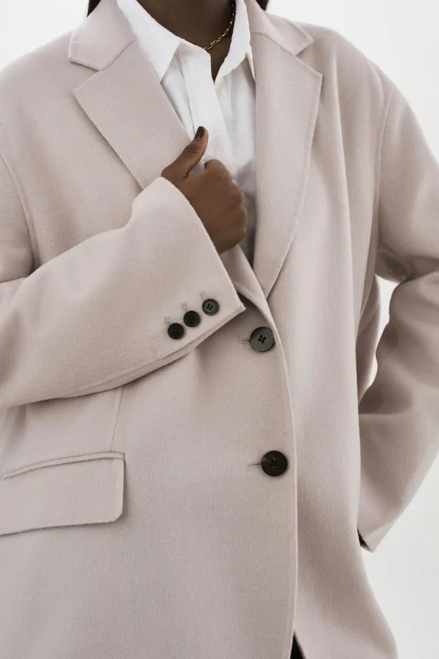 Women ENNIS Oversized Wool Blazer Feather Grey LAMARQUE Blazers