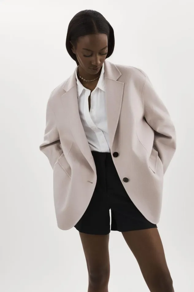 Women ENNIS Oversized Wool Blazer Feather Grey LAMARQUE Blazers