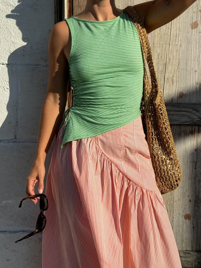 Women Erin Tank Pesto Gingham Lisa Says Gah Knit Tops