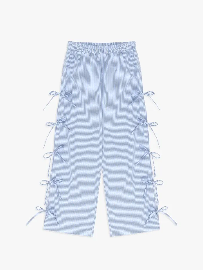 Women Evelyn Tie Pant Blue Stripe Lisa Says Gah Bottoms