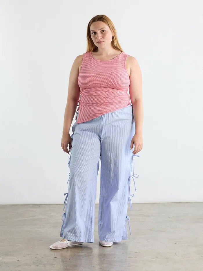 Women Evelyn Tie Pant Blue Stripe Lisa Says Gah Bottoms