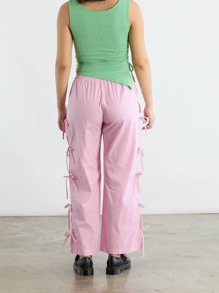 Women Evelyn Tie Pant Pink Stripe Lisa Says Gah Bottoms