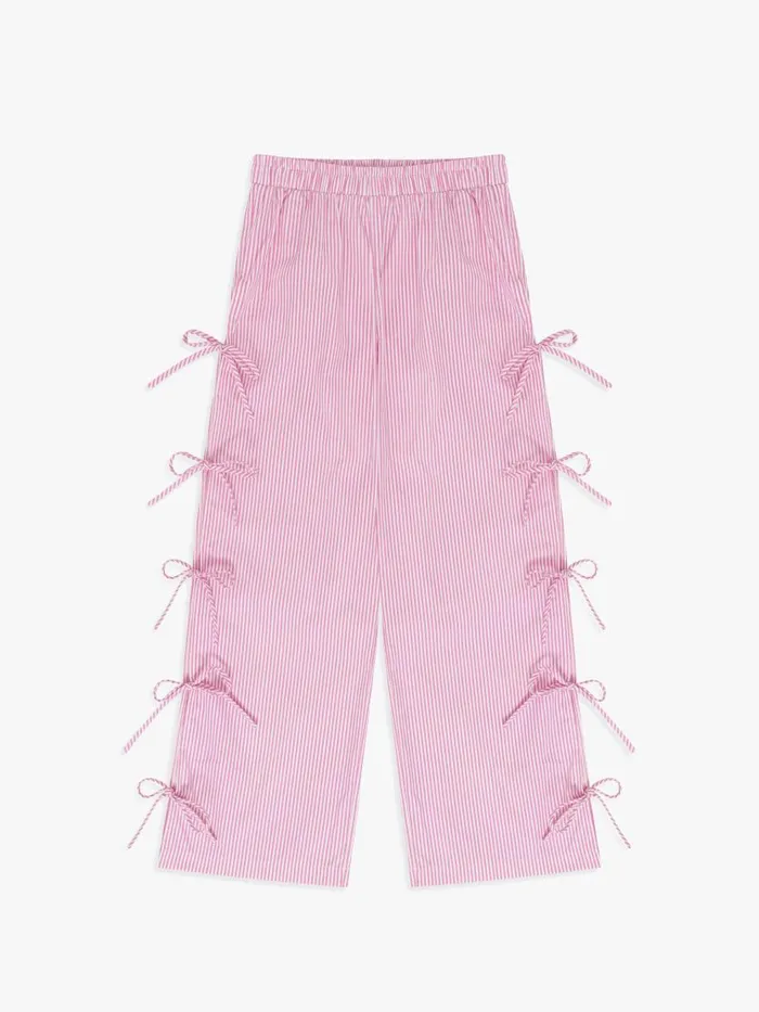 Women Evelyn Tie Pant Pink Stripe Lisa Says Gah Bottoms
