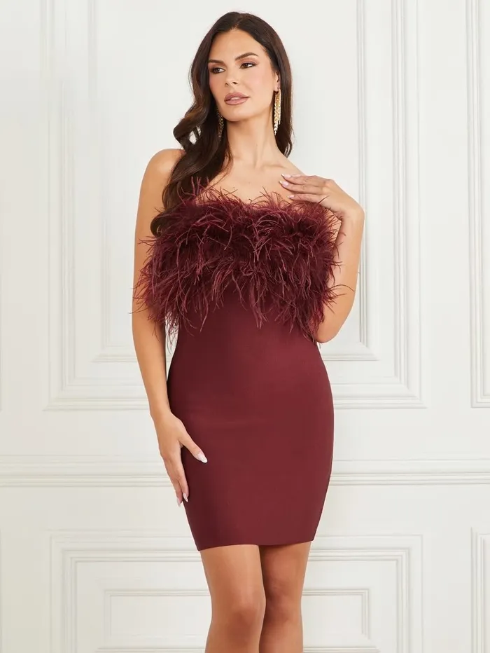 Women Evita Feather Bandage Dress Vino Dresses and Jumpsuits GUESS