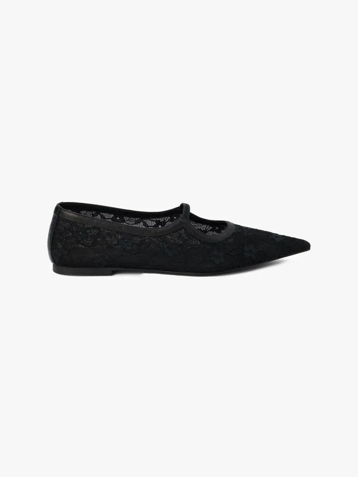 Women Fleur Lace Flat Black Lisa Says Gah Flats