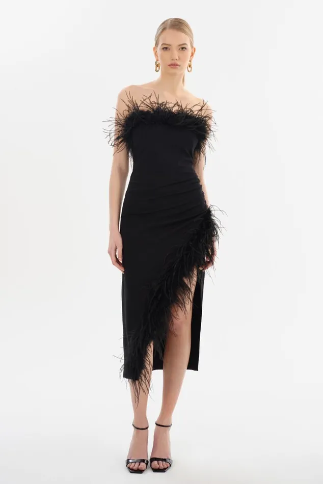 Women FREYA Strapless Midi Dress Black LAMARQUE Dresses