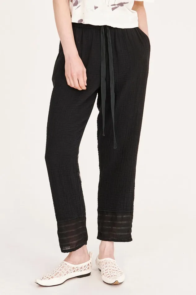 Women Gauze Black Overland Pant Raquel Allegra Bottoms