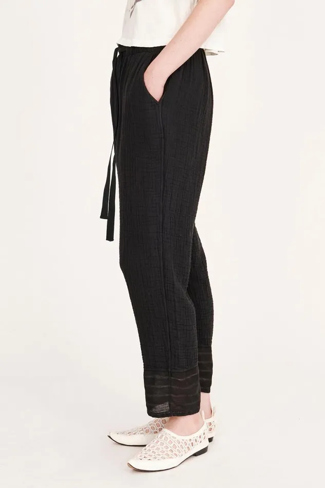 Women Gauze Black Overland Pant Raquel Allegra Bottoms