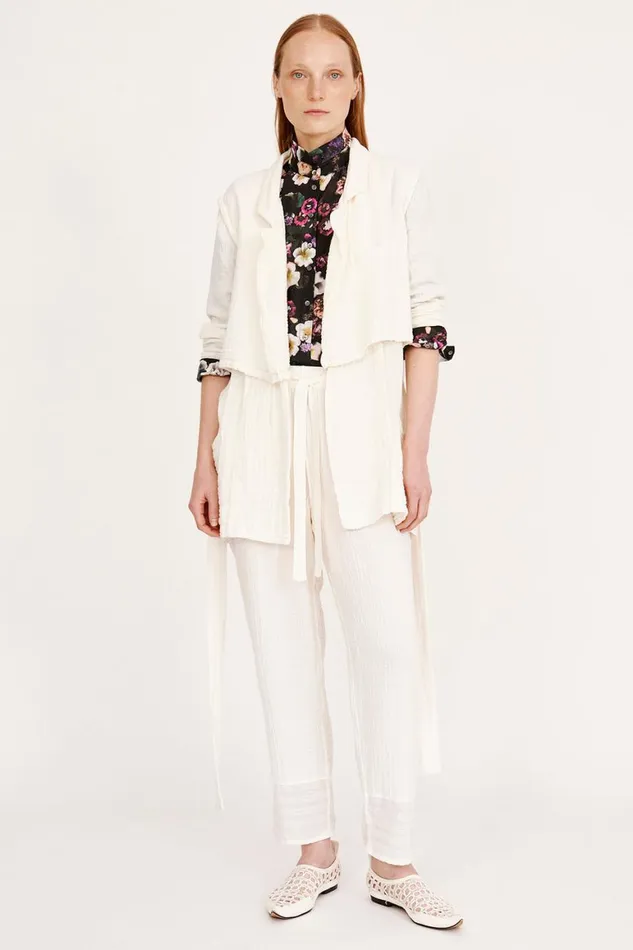 Women Gauze Washed White La Brea Trench Jacket Raquel Allegra Jackets