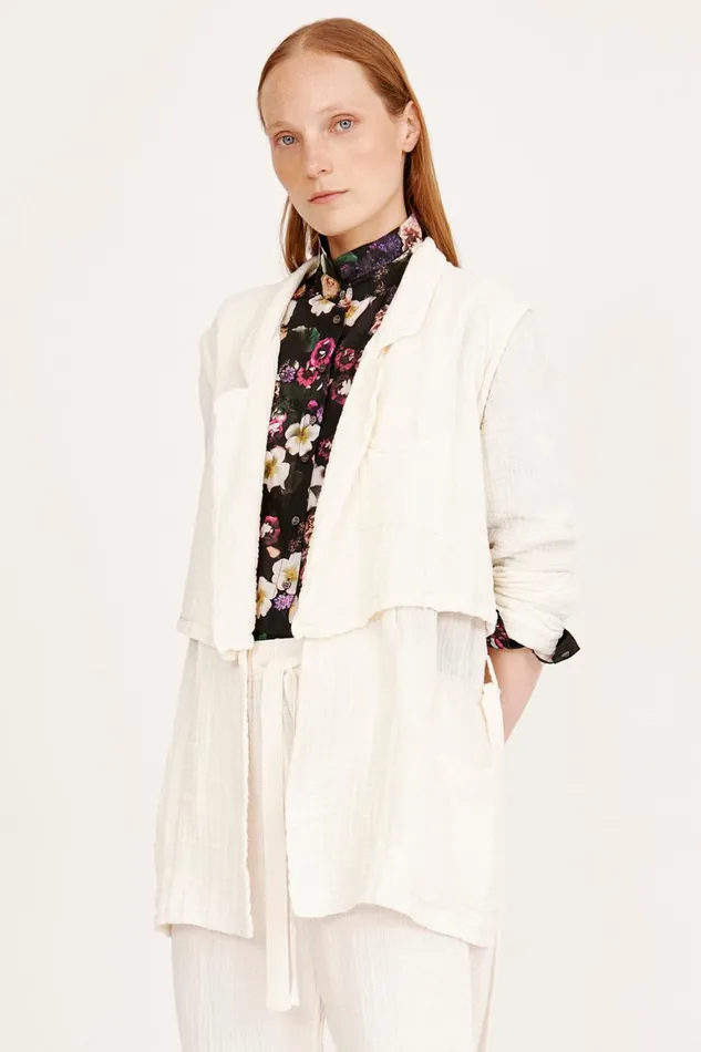 Women Gauze Washed White La Brea Trench Jacket Raquel Allegra Jackets