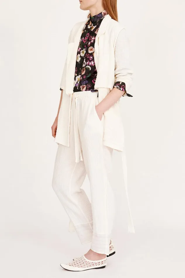 Women Gauze Washed White La Brea Trench Jacket Raquel Allegra Jackets