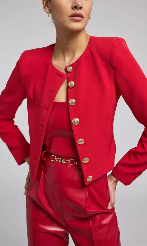 Women Generation Love Clothing Blazers and Jackets Olempia Crepe Blazer Red
