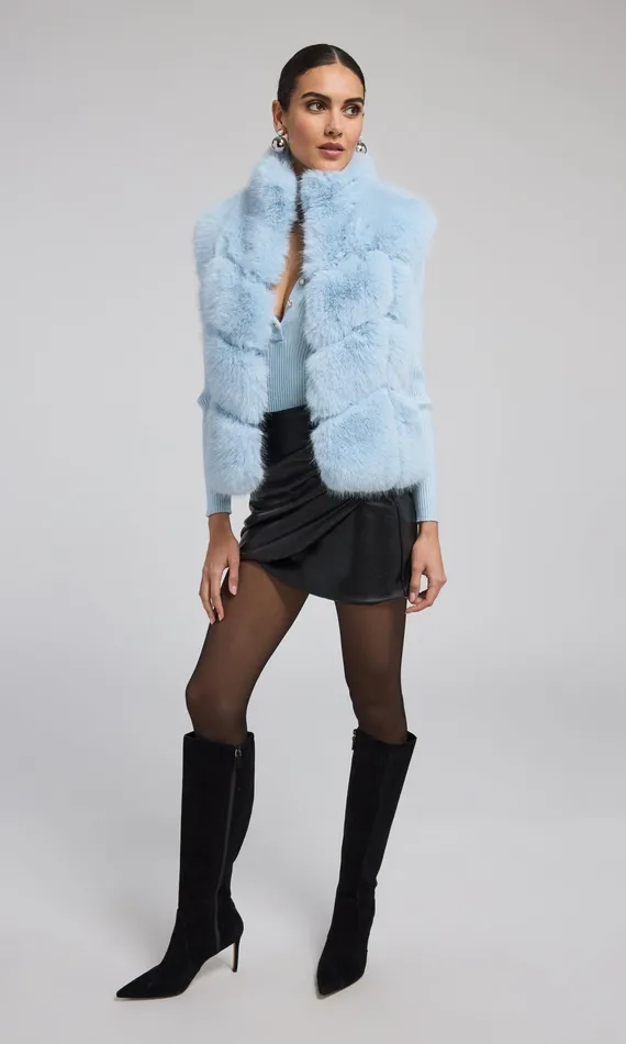Women Generation Love Clothing Outerwear Rosario Faux Fur Vest Powder Blue