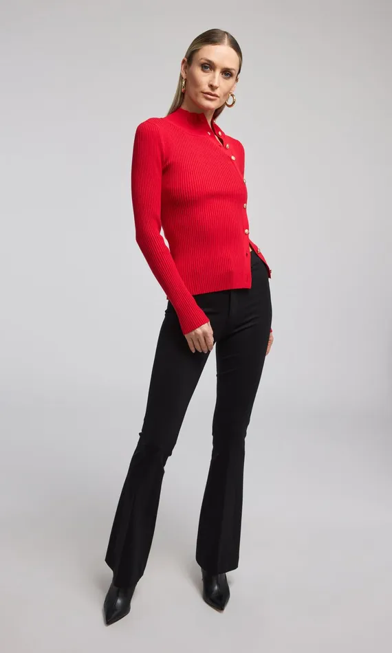 Women Generation Love Clothing Sweaters and Sweatshirts Margaret Rib Top Red