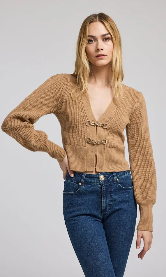 Women Generation Love Clothing Sweaters and Sweatshirts Monse Saddle Buckle Closure Cardigan Camel Women Generation Love Clothing Sweaters and Sweatshirts Monse Saddle Buckle Closure Cardigan Camel