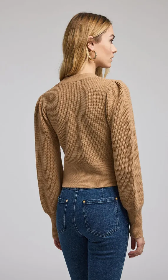 Women Generation Love Clothing Sweaters and Sweatshirts Monse Saddle Buckle Closure Cardigan Camel