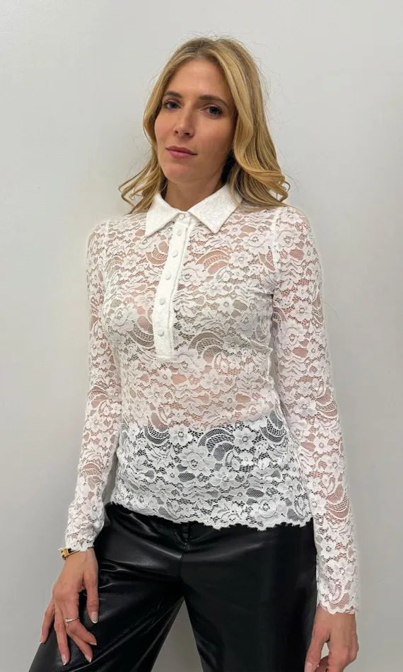 Women Generation Love Clothing Tops Dominique Lace Top White